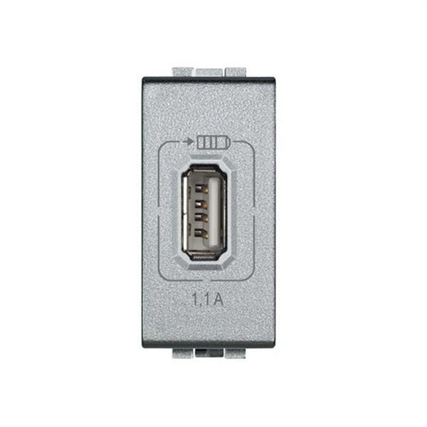 BTICINO NT4285C1 Base USB LIVINGLIGHT 1,1A/5V con 1 módulo TECH