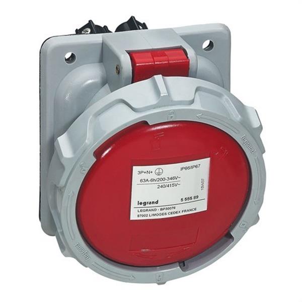 LEGRAND 555589 Base cuadrada P17 63A 3P + N + TT 415V IP67
