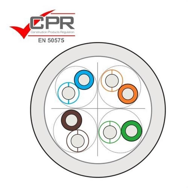 OPENETICS 0702D2 Cable Cat. 6 U/UTP rígido Lszh Dca s2,d2,a1 en bobinas de 500m con cruceta separadora