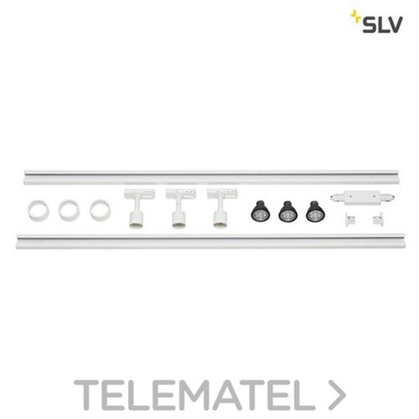 SLV 143191 Kit carril 1 fase 230V 3xPURI+Lámpara LED blanco