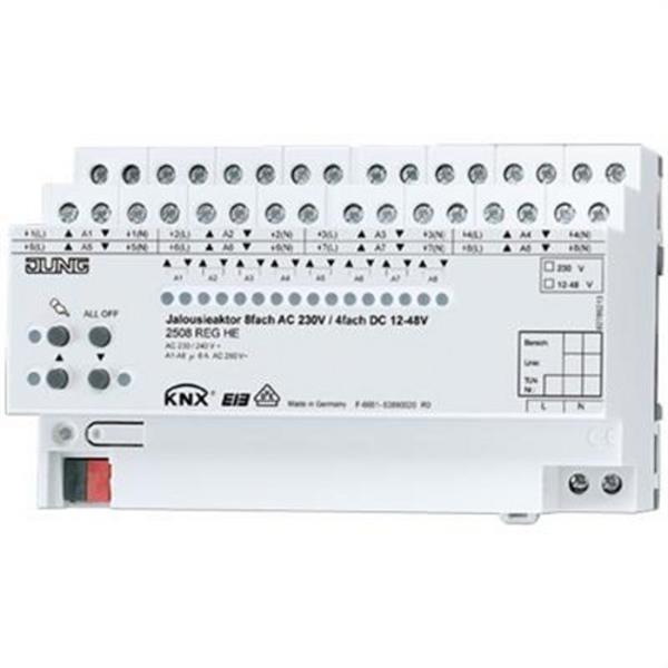 JUNG 2508REGHE Actuador persiana KNX 8 canales DIN 8 módulos