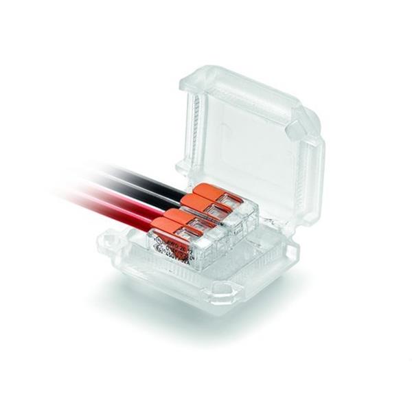 RAYTECH HAPPYJOINT4 Mini cajas con conector y gel listo para usar 0,6/1kV IPX8 (45x37x24) con 2 conector palanc