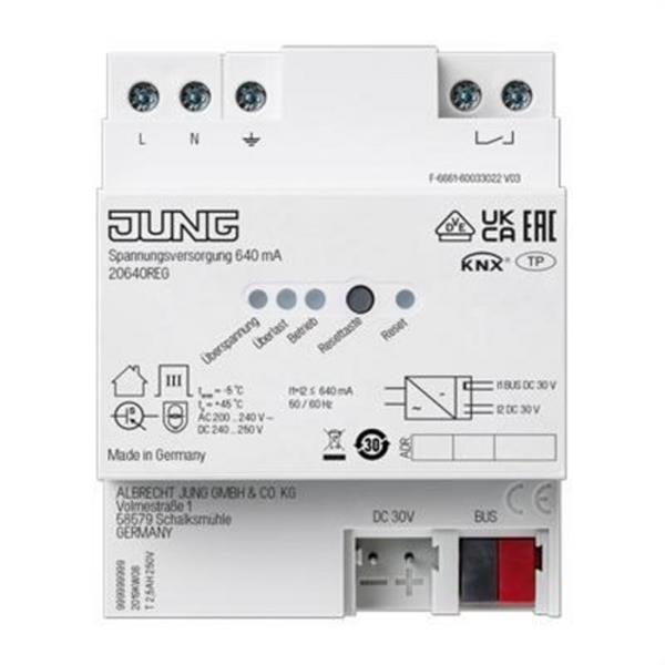 JUNG 20640REG Fuente de alimentación KNX 640mA con filtro 4M