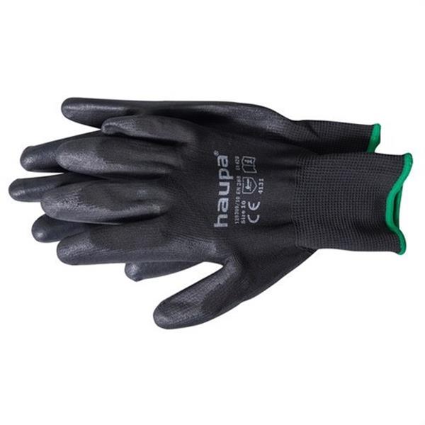 HAUPA 120300/9 Guante de tela con poliuretano talla 9 ideal para trabajos de mecánica de precisión y reduc