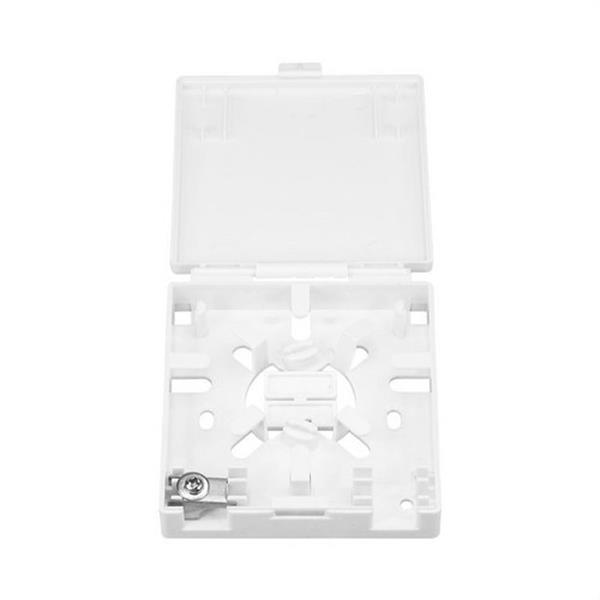 KEYNET SYSTEMS FTB-2000-PR Caja terminal interior fibra optica 2xSC tapa abatible+clamp ABS 86x86x23mm blanca