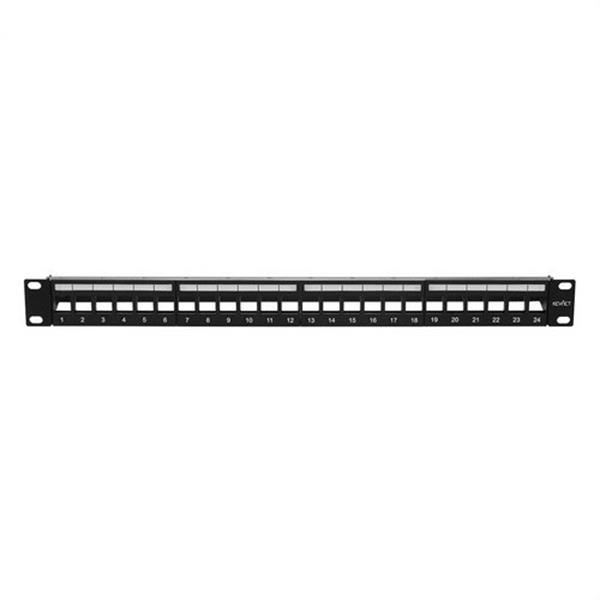 KEYNET SYSTEMS TP-6VF Panel de parcheo 19" vacio para FTP 24 puertos 1U bastidor trasero etiqueta