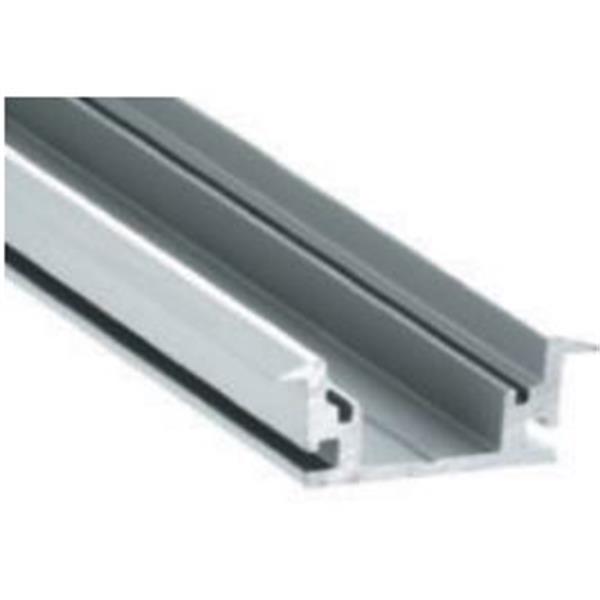 LUZ NEGRA 07.001 Perfil de aluminio anodizado plata LPD 2 metros