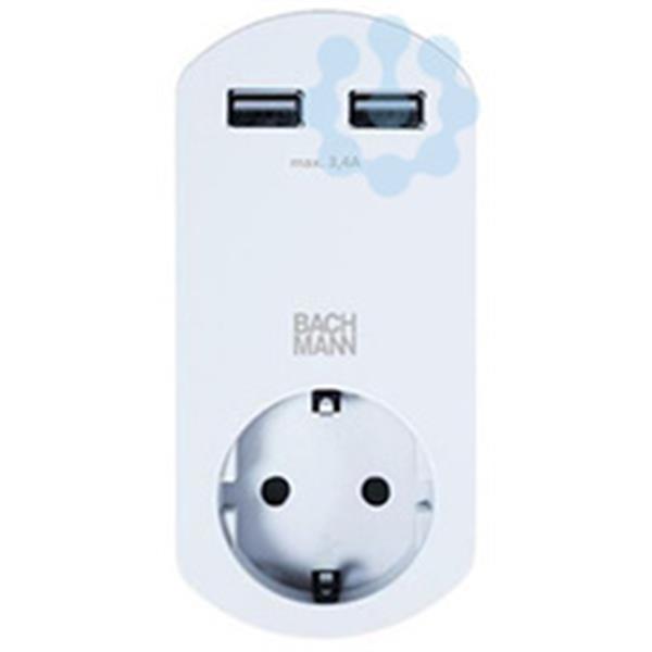 BACHMANN 919024 Adaptador con USB cargador doble SMART