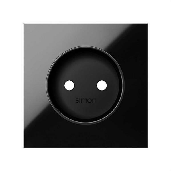 SIMON 10000040-138 Tapa SIMON 100 para base de enchufe bipolar negro brillante