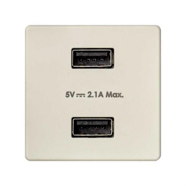 SIMON 2701096-031 Cargador SIMON 27 PLAY con 2xUSB SIMON 27 5V DC 2,1A marfil