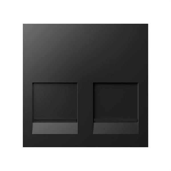 SIMON 40000089-038 Placa plana Simon 400 con guardapolvo para 2 conectores RJ45 con clipaje Keystone I, II, AT