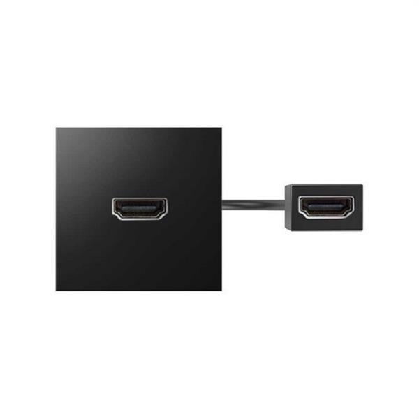 SIMON 40001194-038 Conector SIMON 400 HDMI tipo A H-H con latiguillo y placa incorporada negra