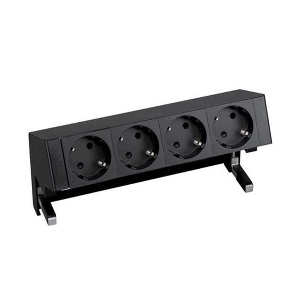SIMON 42404000-138 Kit de sobremesa completo SIMON 400 con 4 bases de enchufe schuko negro
