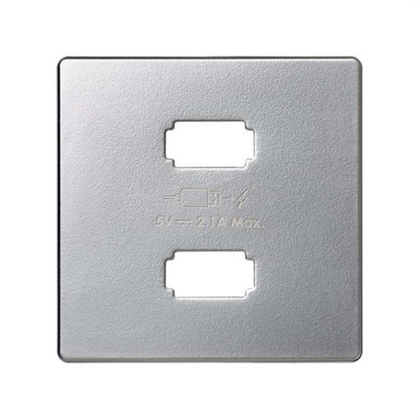 SIMON 8211096-093 Placa cargador SIMON 82 2xUSB 5V DC 2,1 tipo A aluminio
