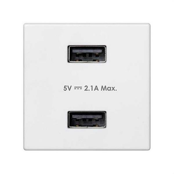SIMON K126E/9 Cargador SIMON K45 USB doble con 1 módulo 2,1A blanco