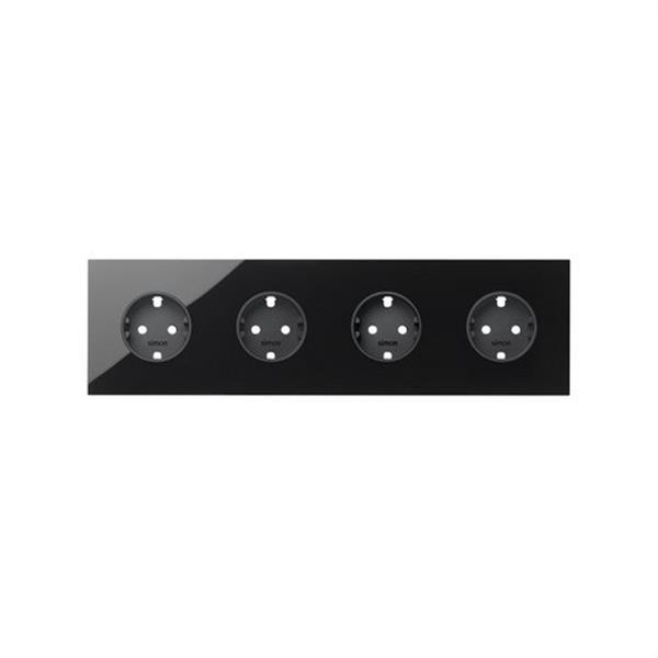 SIMON 10020401-138 Kit frontal SIMON 100 con 4 elementos+4 bases negro