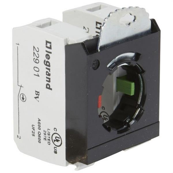 LEGRAND 022976 Bloque 1NA + bloque 1 NC + abrazadera para 3 módulos, para cabezas no iluminadas con conexi