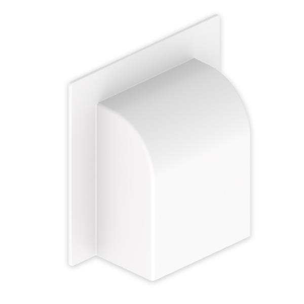 UNEX 31670-02 Pasamuros acodado 45x75 U24X blanco RAL9010