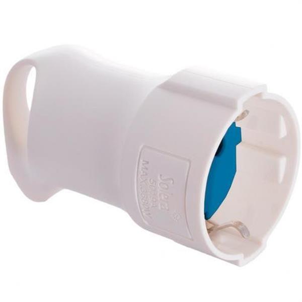 SOLERA 5019A Base móvil 2P+T 16A 250V sujetacables abatible para facilitar el embornamiento, con asa bla