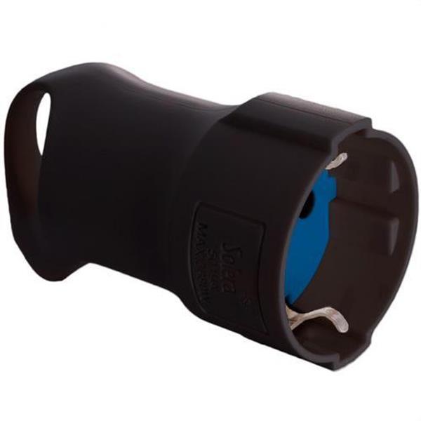 SOLERA 5019AN Base móvil 2P+T 16A 250V sujetacables abatible para facilitar el embornamiento, con asa neg