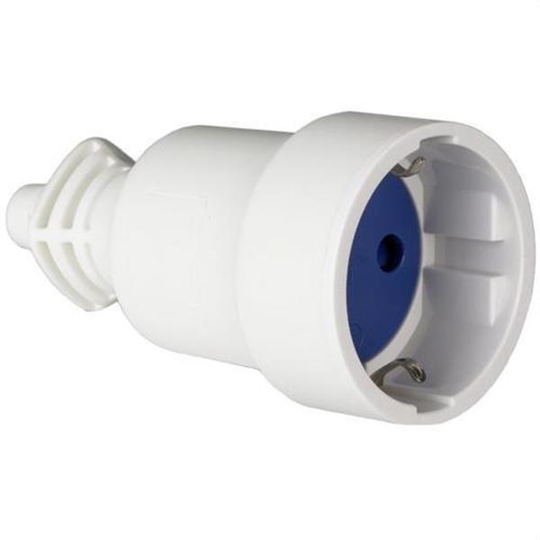 SOLERA 707CB Base móvil 2P+T, 16A 250V PVC sujetacables abatible para fácil embornamiento blanco