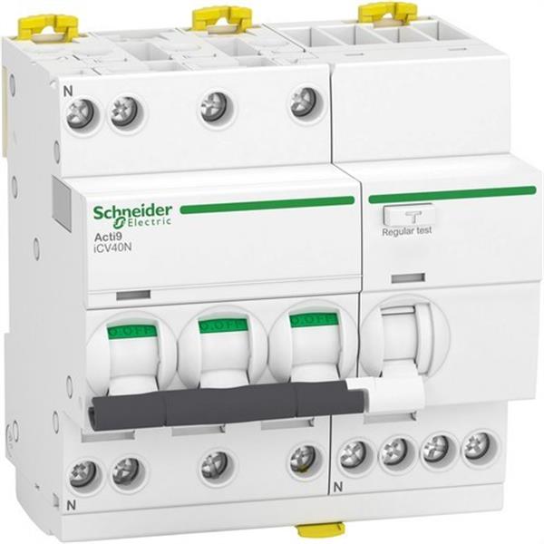 SCHNEIDER ELECTRIC A9DF3740 Disyuntor A9 iCV40N 3PN C 40A 30mA ASI RCBO