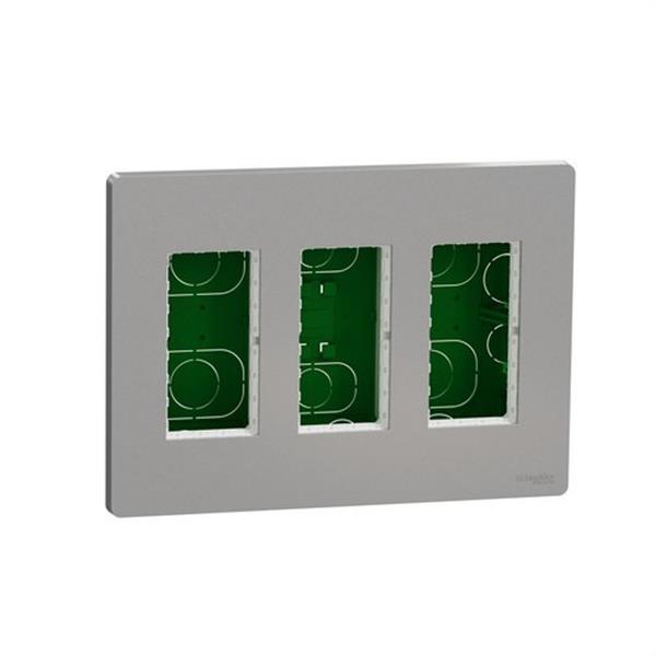 SCHNEIDER ELECTRIC NU173430 Puesto de trabajo 3 columnas empotrar aluminio