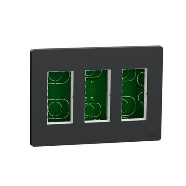 SCHNEIDER ELECTRIC NU173454 Puesto de trabajo 3 columnas empotrar antracita