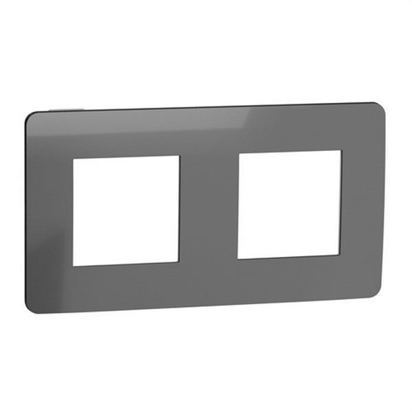 SCHNEIDER ELECTRIC NU280453 Marco 2 elementos STUDIO metal carbono negro