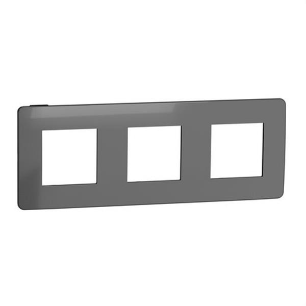 SCHNEIDER ELECTRIC NU280653 Marco 3 elementos STUDIO metal carbono negro