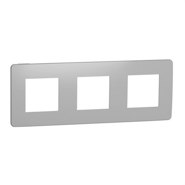 SCHNEIDER ELECTRIC NU280655 Marco 3 elementos STUDIO metal aluminio blanco