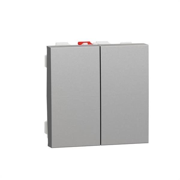 SCHNEIDER ELECTRIC NU321330 Conmutador doble 2 módulos aluminio