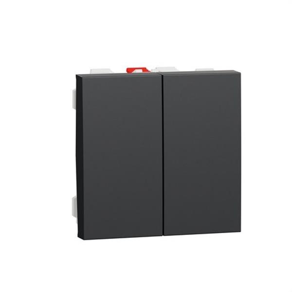 SCHNEIDER ELECTRIC NU321354 Conmutador doble 2 módulos antracita