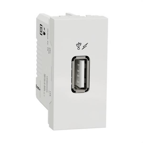SCHNEIDER ELECTRIC NU342818 Cargador simple USB 1A 1 módulo blanco polar