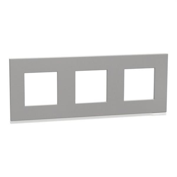 SCHNEIDER ELECTRIC NU600680 *Marco 3 elementos PURE acero