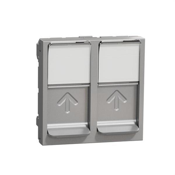 SCHNEIDER ELECTRIC NU942030 Carátula toma RJ45 doble 2 módulos aluminio