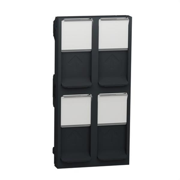 SCHNEIDER ELECTRIC NU946354 Tapa Cuádruple RJ45 Keystone antracita