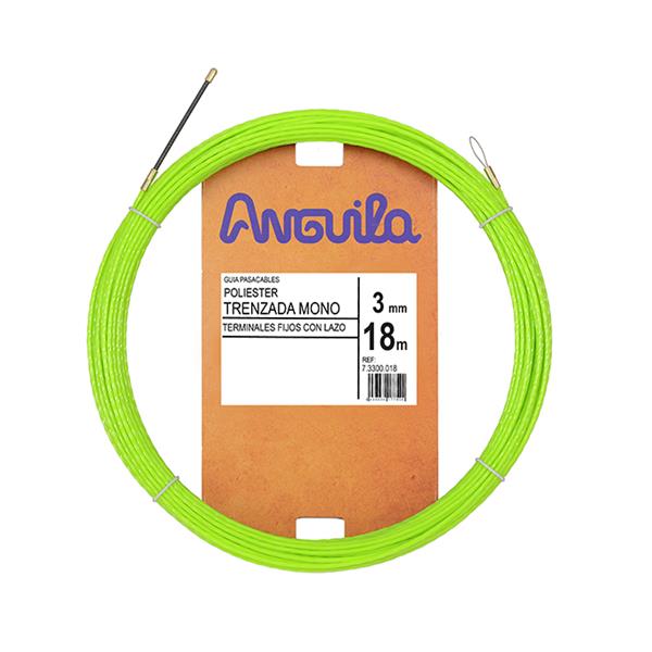 ANGUILA 73300018 Trenza monofilamento poliéster ANGUILA diámetro 3mm 18m con nuevos terminales diámetro 5mm 