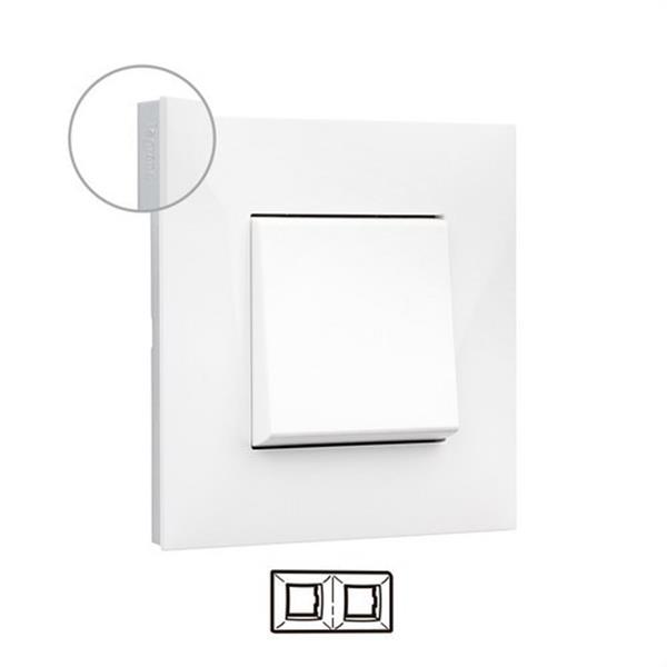 LEGRAND 741012 Placa VALENA NEXT con 2 elementos blanco/cromo