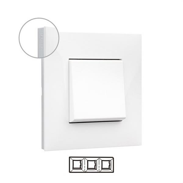 LEGRAND 741013 Placa VALENA NEXT con 3 elementos blanco/cromo