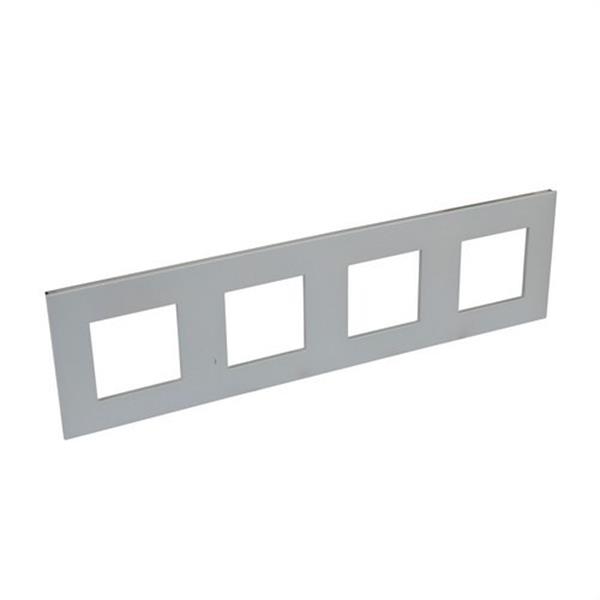 LEGRAND 741034 Placa VALENA NEXT con 4 elementos aluminio