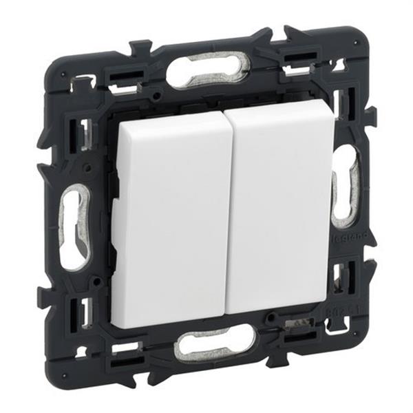 LEGRAND 741244 Interruptor doble VALENA NEXT 1P 10AX blanco