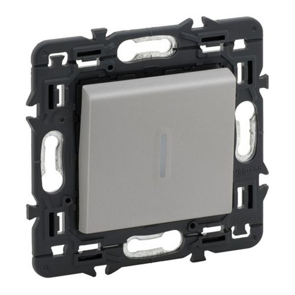 LEGRAND 741341 Conmutador VALENA NEXT 1P luminoso 10AX aluminio