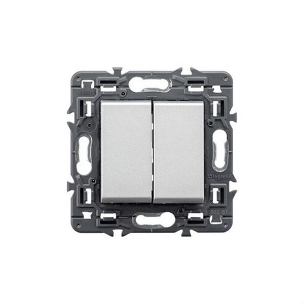 LEGRAND 741357 Pulsador inversor doble VALENA NEXT 1P 6A aluminio
