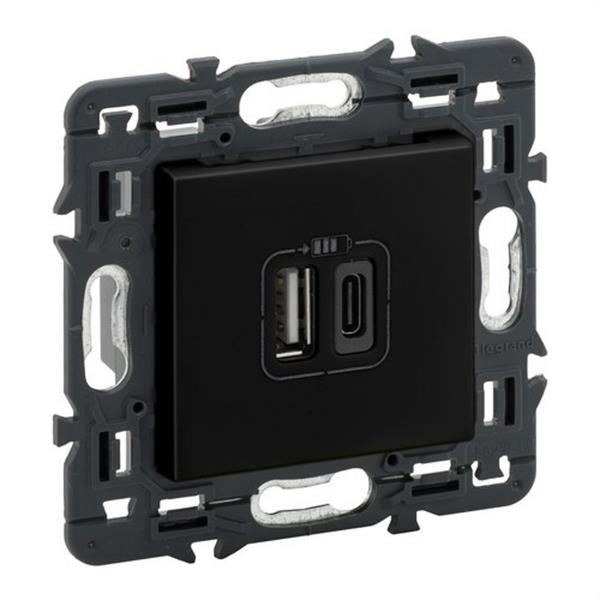 LEGRAND 741432 Base VALENA NEXT 2XUSB tipo+C 2,4A dark