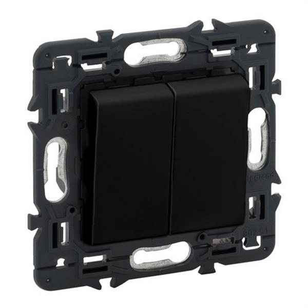 LEGRAND 741444 Interruptor doble VALENA NEXT 1P 10AX dark