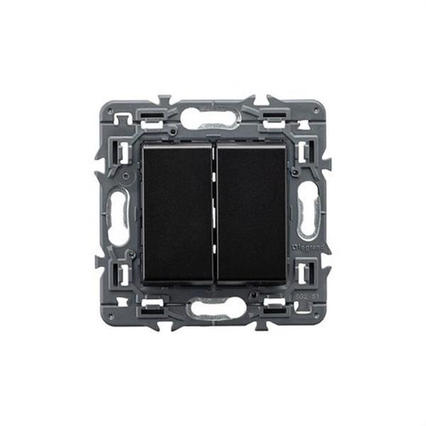 LEGRAND 741445 Conmutador doble VALENA NEXT 1P 10AX dark