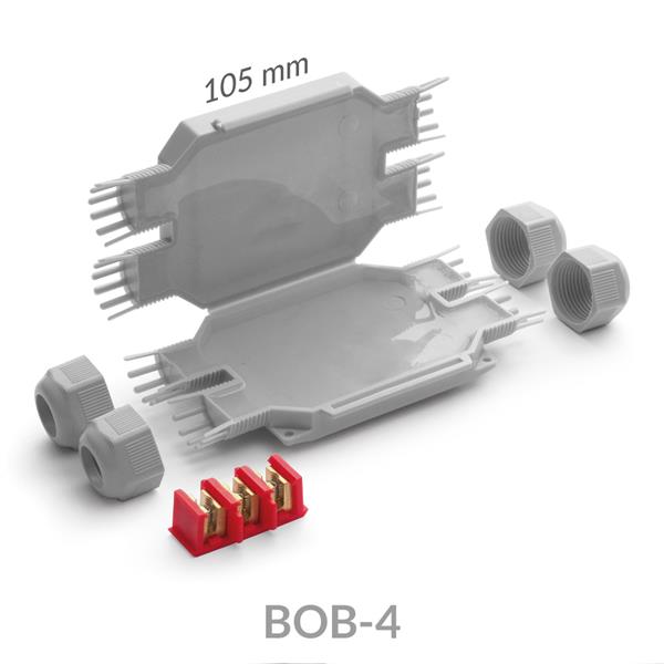 RAYTECH BOB4 Mini torpedo derivación con gel BOB 4 IP68 con conector 3x4mm gris (Blister 1u)