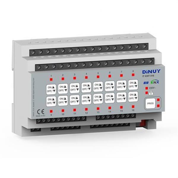 DINUY IT KNT 016 Interruptor mixto de 16 canales ON/OFF o 8 canales persianas y 16A por canal