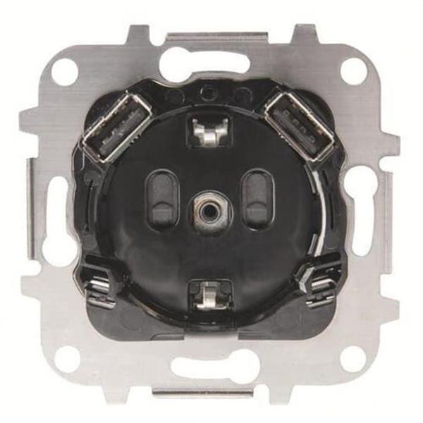 NIESSEN 8188.3 Base enchufe Schuko + doble cargador USB